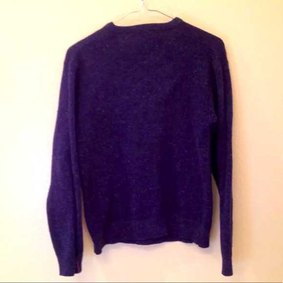 RALPH LAUREN Navy Wool Sweater Embroidered Crest L - Picture 3 of 7